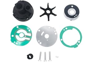 ghtmarrine 689-W0078 Kit de réparation de pompe à eau compatible avec moteur hors-bord Yamaha 2T 25HP 30HP 2 cylindres 689-W0078-A6 ; 689-W0078-04 ; 18-3427