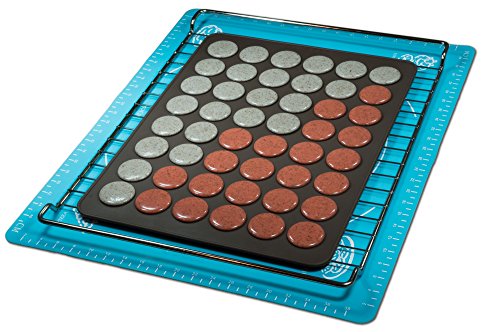 Belmalia Macarons Backmatte aus Silikon für 24 perfekte Makronen 48 Mulden antihaftbeschichtet 38x28cm Pink Rosa - 2