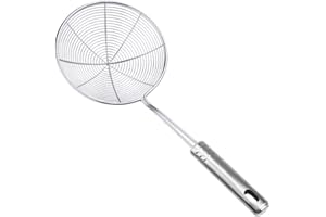BSGP 1PC Stainless Steel Spider Skimmer Strainer Heat Resistant Long Handle Kitchen Strainer Frying Food Skimmer Ladle Colander
