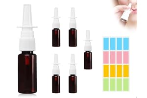 Emezddo Set med 5 återanvändbara och påfyllningsbara tomma nässprayflaskor, spray med tratt och etikett, används för parfym, eterisk olja, saltlösning