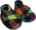 TOZIES Baby Toddler Soft Indoor Play Shoes / Slippers NON SLIP Designed to Stay on (12-18 months) MULTICHECK