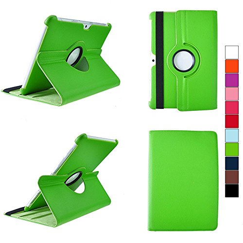 COOVY® Funda para Samsung Galaxy TAB 10.1 N GT-P7500 GT-P7501 GT-P7510 GT-P7511, TAB 2 10.1 GT-P5100 GT-P5110 SMART 360º GRADOS ROTACIÓN COVER CASE PROTECTORA SOPORTE | Color verde