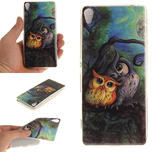 Sony XA Hülle, Xperia XA Hülle Case, Cozy Hut Sony Xperia XA Hülle TPU Case Schutzhülle Silikon Crystal Clear Case Sony Xperia XA (5 Zoll) Hülle Case Cover Ultra-Transparente Flexible TPU Bumper Handy Tasche Case Cover Etui Hülle mit Anti-Rutsch Kratzfest - Malerei Owl