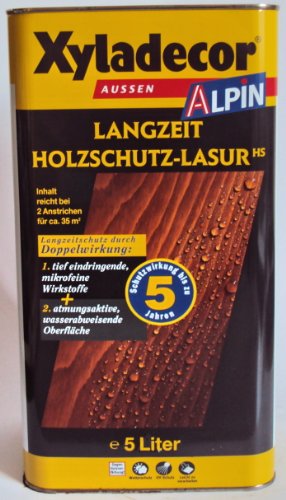 Xyladecor Alpin Langzeit Holzschutzlasur, Mittelschichtlasur, Farbton Pine / 5 Liter