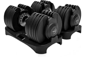 BRAINGAIN Ensemble d'Haltères Réglables – Paires 15-en-1 et 17-en-1 | Options de 24 kg et 40 kg | Poids Gain de Place pour Salle de Sport à Domicile | Technologie Smart Click