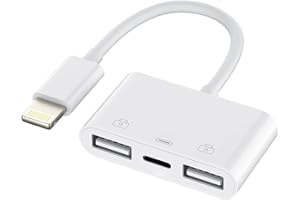 KEFIANY Adattatore Lightning USB 3.0 Per Apple iPhone iPad (3 in 1) Ricarica Cavo OTG Da Camera Chiavetta Lettore Schede Tastiera Telefono Reader Card Jack Chiavette Fotocamera Memoria Mouse Trasferire ip