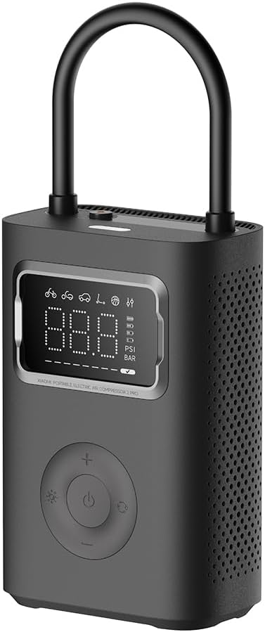 Xiaomi Portable Electric Air Compressor 2 Pro, Batería 2500 mAh, 5 Modos, 150 PSI, Apagado Automático, Pantalla Digital & Luz LED, USB‑C – Ideal para Coche, Bicicleta, Moto, Patinete & Balones