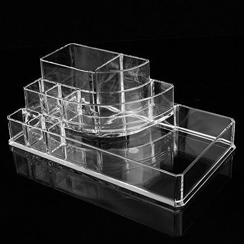 Cosmetic Aufbewahrungsbox 3 Schubladen Make-up Ausstellungsstand Kosmetik Aufbewahrungsbox Transparente Kästchen Box - 8