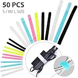 Avantree 50 Stück Spezielles Design Klettverschluss Kabelbinder, Wiederverwendbar Klettbänder, 3 verschiedene Größen, um die Kabel organisiert und ordentlich zu halten