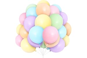 YOYOIN Ballons Pastel, Paquet de 30 Ballons Couleurs Pastel en Latex 12 Pouces 30,5 cm Ballon avec Ruban pour Femmes Garçons Fête d'anniversaire de Filles Mariage Baptême Douche Baby Shower Décorations