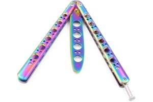 AUFIKR Rainbow Stainless Steel Flip Trainer Practice Tool Thick Blade