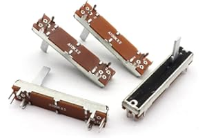 EZQNIRK 10pcs 45 mm a due canali stereo dritta slitta potenziometro fader,100K Ohm