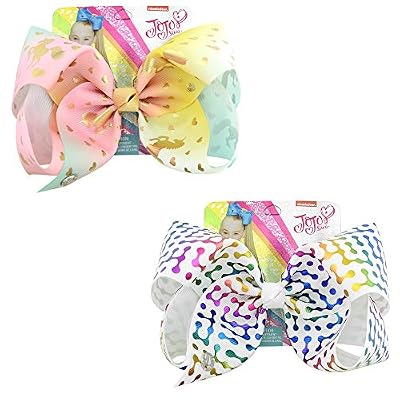 C&NN Filles ARCS Grande Taille 8 Pouces, Cheveux pour Les Filles Bows Unicorn Ruban Cheveux Barrettes Grosgrain Accessoires, pour Les Filles Tout-Petits,Style5
