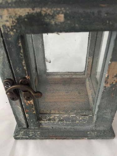 Laterne Holz Holzlaterne Windlicht 12,5×12,5×27 cm • Teelichthalter Gartendekoration Gartendeko - 5