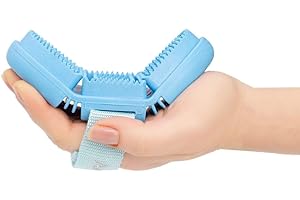 Animalon | Kinder Pferdestriegel blau | Pferdestriegel für Kinder | Flexible & Ergonomische Pferdebürste für Kinder mit Klettverschluss | Pferde Zubehör für Kinder | Pferdeputzzeug Kinder