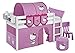 Produktbild Lilokids JELLE2054KW-HELLOKITTY-R Spielbett Jelle Hello Kitty, Hochbett mit Vorhang Kinderbett, Holz, rosa, 208 x 98 x 113 cm
