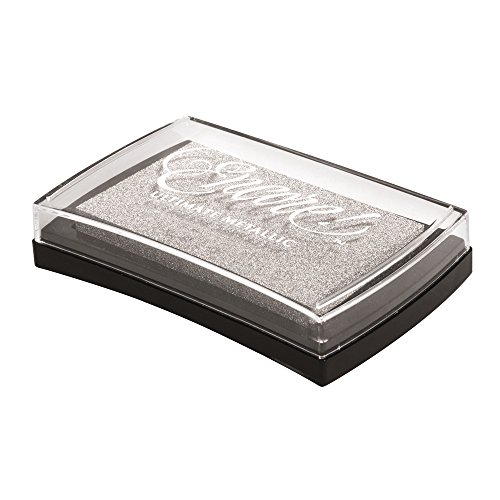 Rayher Hobby 29016606 Encore Pigment-Stempelkissen, Kunststoff, silber, 9,4 x 6,6 x 2 cm