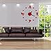 Produktbild SHFANG Lustige Fußball-Mode-Uhren 3D Acryl Uhr nach Hause Wand Aufkleber Wand Aufkleber Uhr stumm scan , red