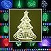 Produktbild 3D Lampe 3D Leuchte 3D LED Stimmungslicht. 7 Farben - 81 verschiedene Motive, hier Weihnachtsbaum ca. 24x13cm inkl.Sockel - 3D Illusion Dekolicht mit USB Anschluß und 220V USB Netzteil