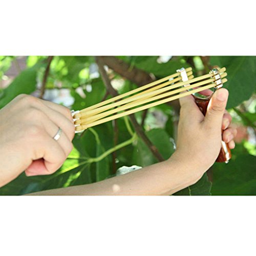 HONGCI High Quality Red Wood Alloy Outdoor Hunting Catapult Toys (included: Red Wood Alloy Hunting Slingshot + Rubber Bands)