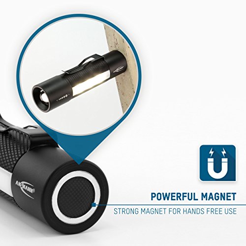 ANSMANN Future Multi-Funktions LED-Taschenlampe fokussierbar + Arbeitslicht + Signal-Blinklicht + Haltemagnet inkl. Gürtelclip & 3x AAA Alkaline Batterie - 6