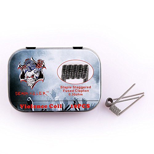 Demon Killer Staple Staggered Fused Clapton Coil, Préfabriquées Super Kanthal A1 Bobine Violence Heating Wire pour RBA / RDA / RTA, 0,30ohm, 10pcs