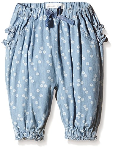 Pumpkin Patch Baby-Girls Harem Floral Short Sleeve Jeans, Blue (Denim), 3-6 Months