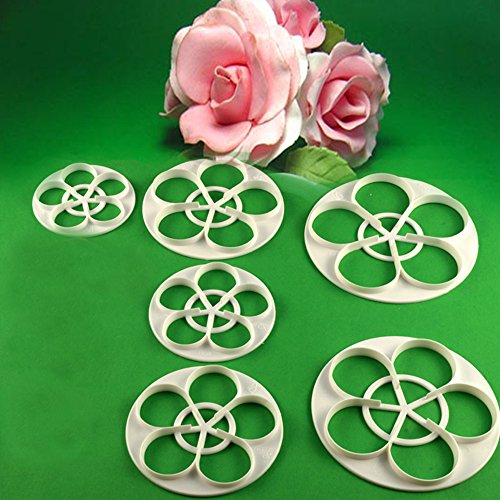 Ausstecher ROSEN BLUMENAUSSTECHER TORTENDEKO Marzipan Fondant Torte + 6 Tlg.