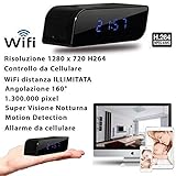 Visión nocturna. Reloj despertador con cámara espía integrada, visión nocturna, 3G, WiFi, modelo CW147