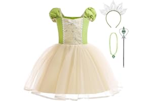 Lito Angels Petite Fille Princesse Blanche Neige Cendrillon Ariel Raiponce Costume Déguisement Robe Anniversaire Noël Fête Carnaval Cosplay Habillée