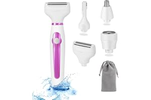 ‎YONGYAO Women's Razor, 4-in-1 Intimate Shaver for Women, Facial Hair Remover for Women, Electric Shaver for Face, Armpits, Intimate Area, Bikini Area, Eyebrow Trimmer, Body Hair Trimmer with Bag