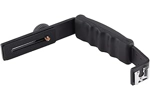 EBTOOLS Staffa Laterale per Fotocamera, Bracket per Flash, Alluminio, Nero, Montaggio Laterale