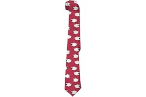 SKT T1 Men's Cute Sheep Neckties Cartoon White Sheep Novelty Red Ties for Holiday Party Wedding, Gifts for Men Boys Teens, Sheep, One Size
