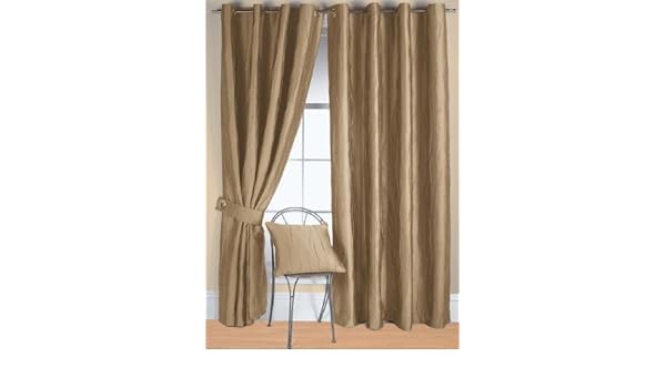 Jazz Ready Made Eyelet Curtains 90 X 84 Linen Amazon Co Uk