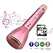Produktbild HooYL tragbares drahtloses Mikrofon mit integriertem Bluetooth Lautsprecher für die Aufnahme von Gesang und Sprache, als Lautsprecher für PC, Laptop, iPhone, iPod, iPad, Android Smartphones und als Party Karaoke Mikrofon(Rosegold)