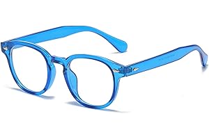 LHSDMOAT Occhiali a luce blu per uomo donna, occhiali tondi di Johnny depp con filtro a luce blu, occhiali per computer da gioco con blocco a luce blu