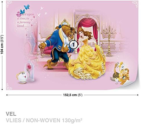 FORWALL Disney Princesses Photomural Wallpaper Mural Dekoshop Disney Beauty &amp; Beast Girls Bedroom AD592VEL (152,5cm x 104cm) Wall Design Decor Photo