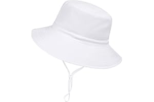 PythJooh Baby Sun Hat Toddler Girl Boy Summer Outdoor UPF 50+ Bucket Sun Hat Beach Pool Wide Brim Adjustable Strap Hats for 0-6Years