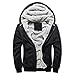 Produktbild Kapuzenpulli Jacke Herren, DoraMe Männer Winter Warme Fleece Reißverschluss Bomberjacke Baseball Hoodie Sweatshirt Sport Outwear Mantel(Bitte wählen Sie eine größere Größe als üblich) (Schwarz, 2XL)