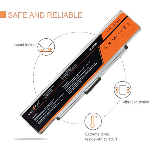LENOGE Hochleistung Li-ion Akku Ersatz Laptop Batterie Für SONY VGP-BPS9 VGP-BPS9A/B VGP-BPS9/B VGP-BPS9B, VGP-BPS9/B, VGP-BPS9/S, 11.1v; 5200mAh; Silber - 4