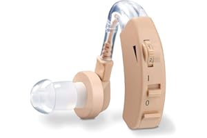 Beurer HA 20 Hearing Noise Amplifier With Ergonomic Fit Behind the ear, Individual Adjustment to the Ear Canal, Volume Continuously Adjustable - Nude