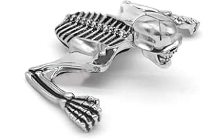 Ayame Cecilie in Forma for Harley Bobber Chopper Faro Visiera Scheletro dell'ornamento Parafango Casco Cranio Decorativa Visiera Figura Grafico Chrome Cecilie (Color : Large 100mm)