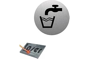 MYGOODPRICE Plaque gravée autocollante 8cm "Eau Potable" fond alu brossé