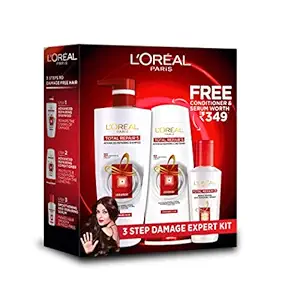 LOreal Paris Total Repair 5 Shampoo 704ml Combo with Conditioner, 192.5ml + Serum, 40ml FREE