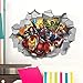 Produktbild qwerdf Wall Sticker Avengers Zerkleinern Wall 3D Fenster Abnehmbare Grafische Wand Aufkleber Für Kinder Kinderzimmer Schlafzimmer Junge Geschenk Poster 60 * 45cm