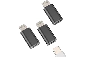 HOYULLI Adattatore USB C A Lightning Maschio(3 Pack)Type C Femmina Ricarica Cavo Per IPhone TipoC Cavetto Presa iPad Caricabatterie Convertitore Adattatori Per Apple Connettore Alimentatore Accessori 090-tp-L