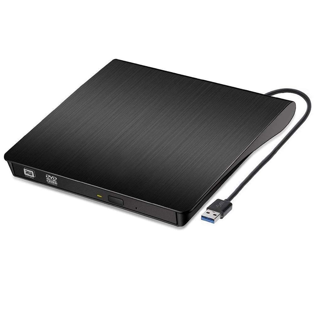 rts External DVD CD Drive USB 3.0 Burner Writer Drive Player High Speed Data Transfer for Laptop/Desktop/MacBook/Mac OS/Windows10/8/7/XP/Vista (Black)