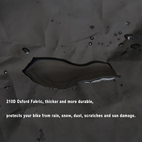 Ipow 210D Oxford-Gewebe Fahrradabdeckung mit Aufbewahrungsbeutel, Wasserdichte Fahrradgarage Abdeckhaube Fahrrad Schutzhülle – Robuster und Sitzfester Bike Cover mit Beutel, Kompatibel mit allen Fahrradmodellen, 200 x 110 x 70 cm - 5