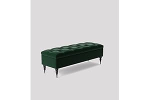 AZ Interiors Royal Furniture Chesterfield Ottoman Storage Box Bench – Upholstered Velvet End of Bed Bench, Footstool Coffee Table, Large Blanket Box & Window Seat