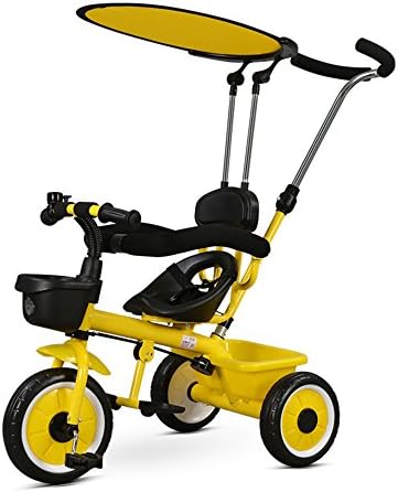 HAIZHEN 4-in-1 Baby Stroller and Children's Trike Blue Red White Yellow for newborn (Color : Yellow)